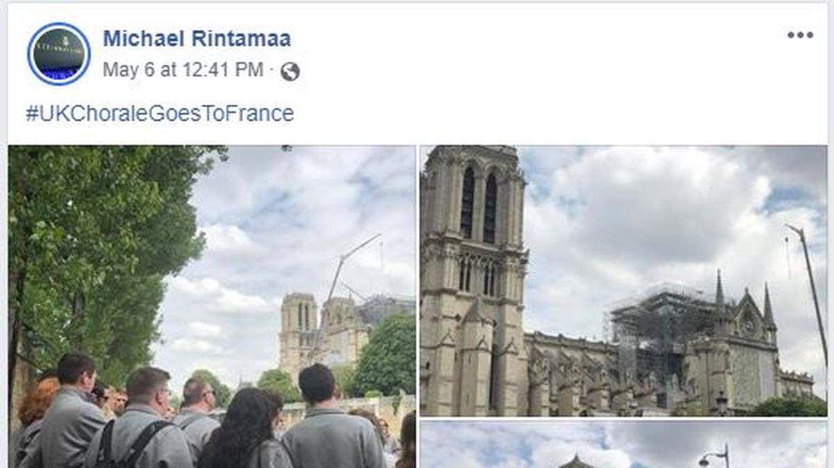 The University of Kentucky Chorale planned to perform inside Notre Dame but after the April 15 fire changed their plans.