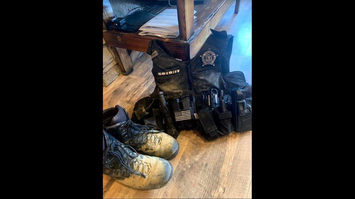 The gear worn by Edmonson County sheriff’s deputies was mud-caked after the “Redneck Rave” in Mammoth Cave, Ky. The sheriff’s office charged 48 people over the course of the five-day event.