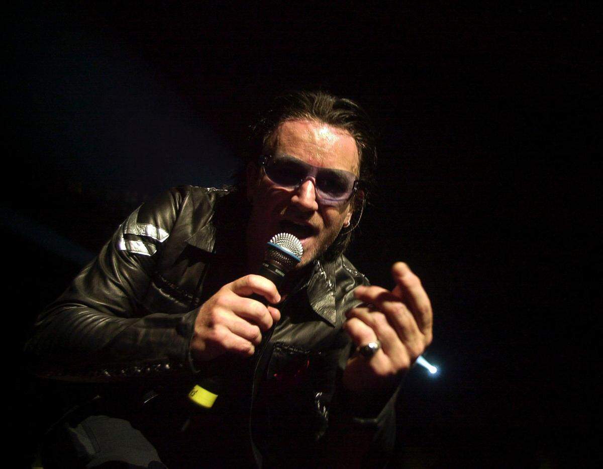 Bono, lead singer to the band U2, performance at Rupp Arena in Lexington Ky., May, 4, 2001.