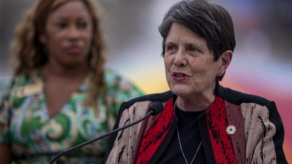 Mayor Linda Gorton speaks during the Douglass Aquatic Center opening Aug. 21, 2025. She faces six primary challengers ahead of the November 2026 election.