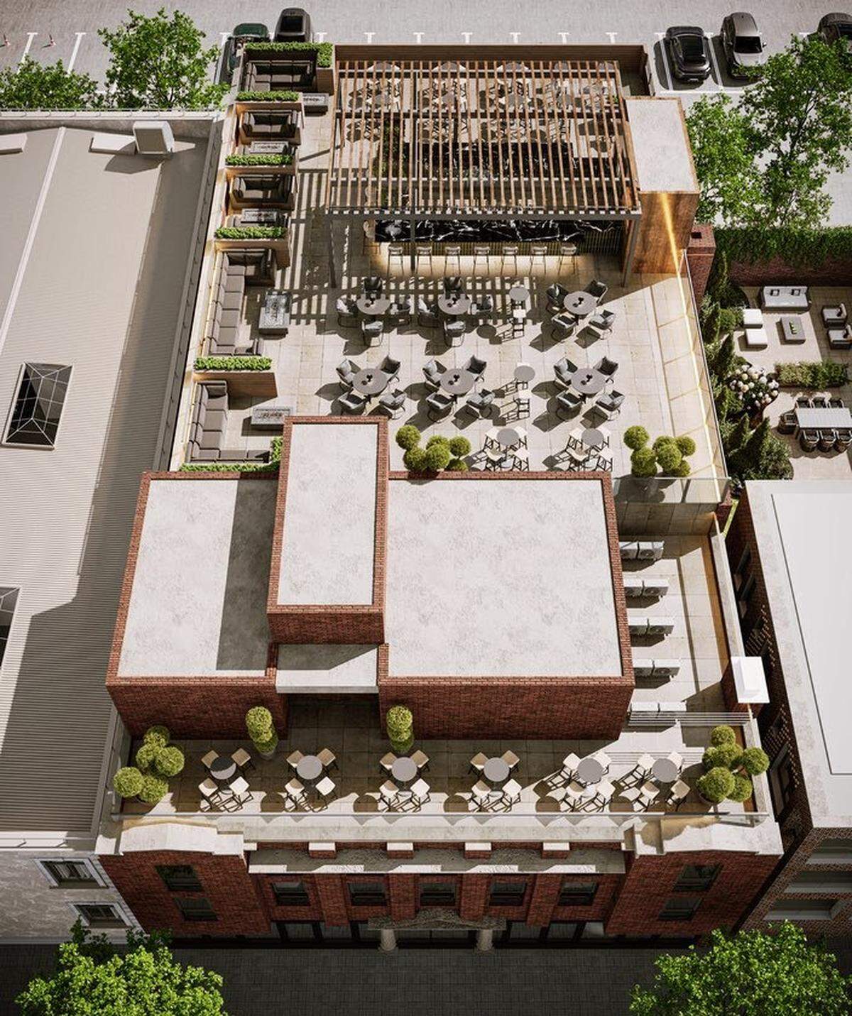 A rooftop bar is planned for the top of the building on Broadway where the new private dining club will be.