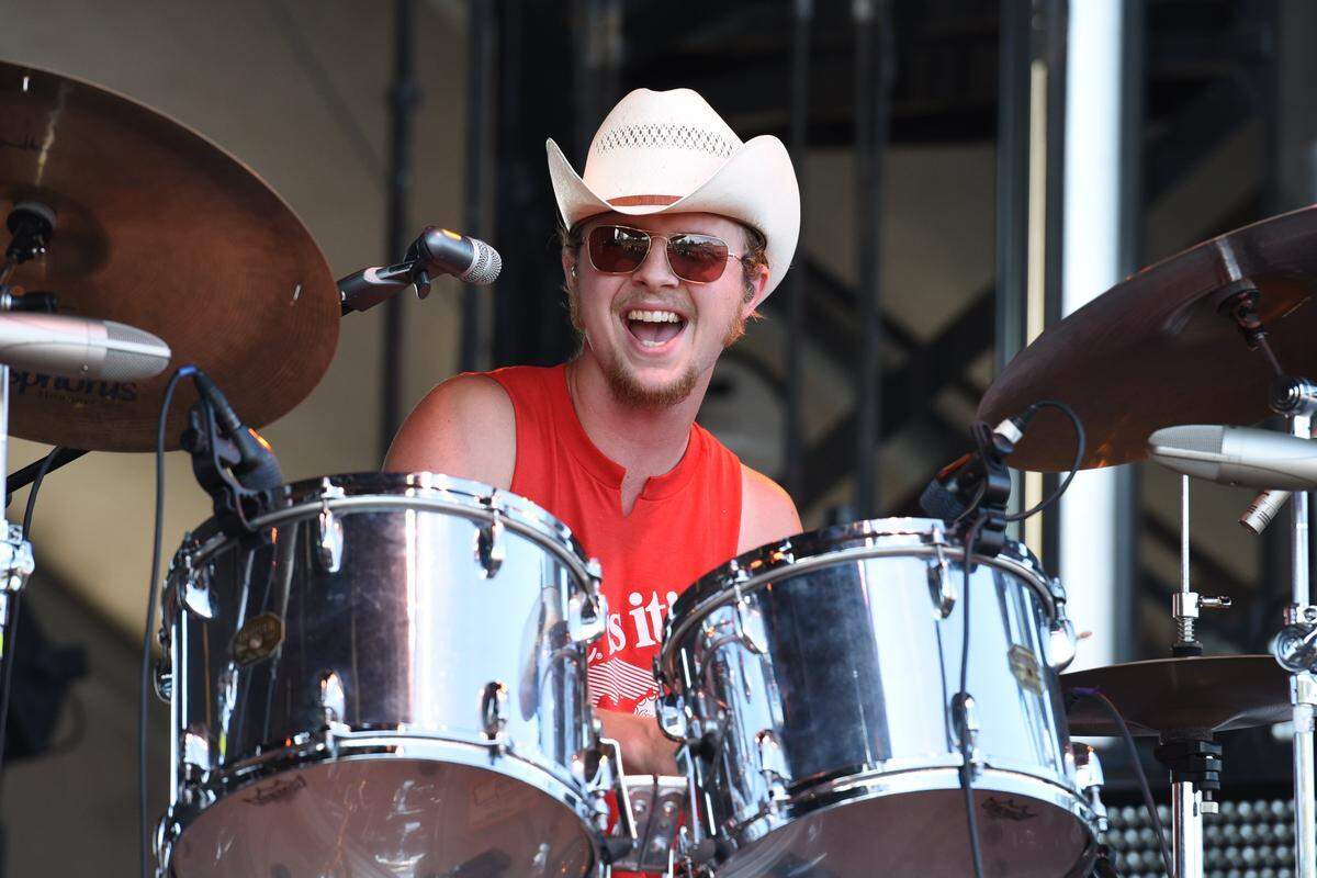 Drummer Miles Miller plays with Sturgill Simpson at the Forecastle Festival July 15, 2017 at Waterfront Park in Louisville, Kentucky. Miller played with North Carolina-based string band Town Mountain on its new album.