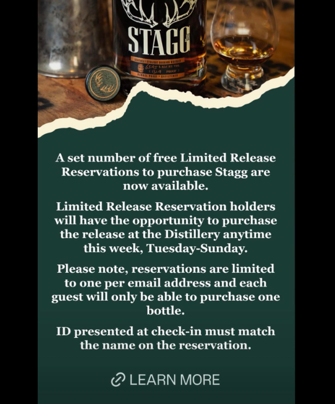 Reservations sold out almost immediately March 9, 2026, for Stagg on Buffalo Trace’s new system for limited releases.