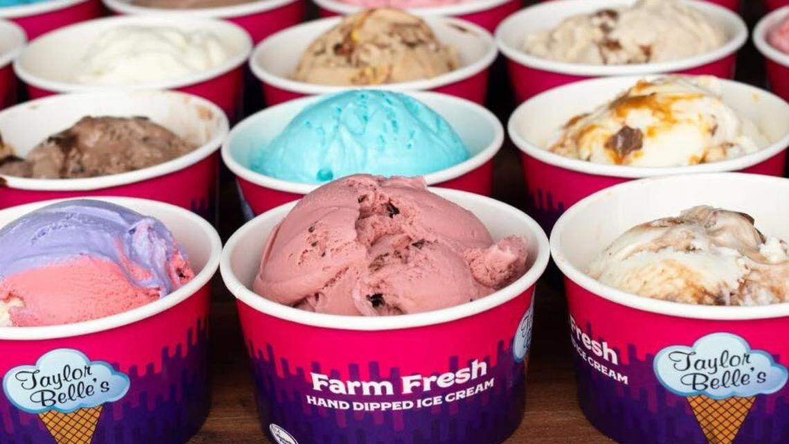 Taylor Belle’s ice cream has 26 standard flavors and 12 rotating flavors of the month.