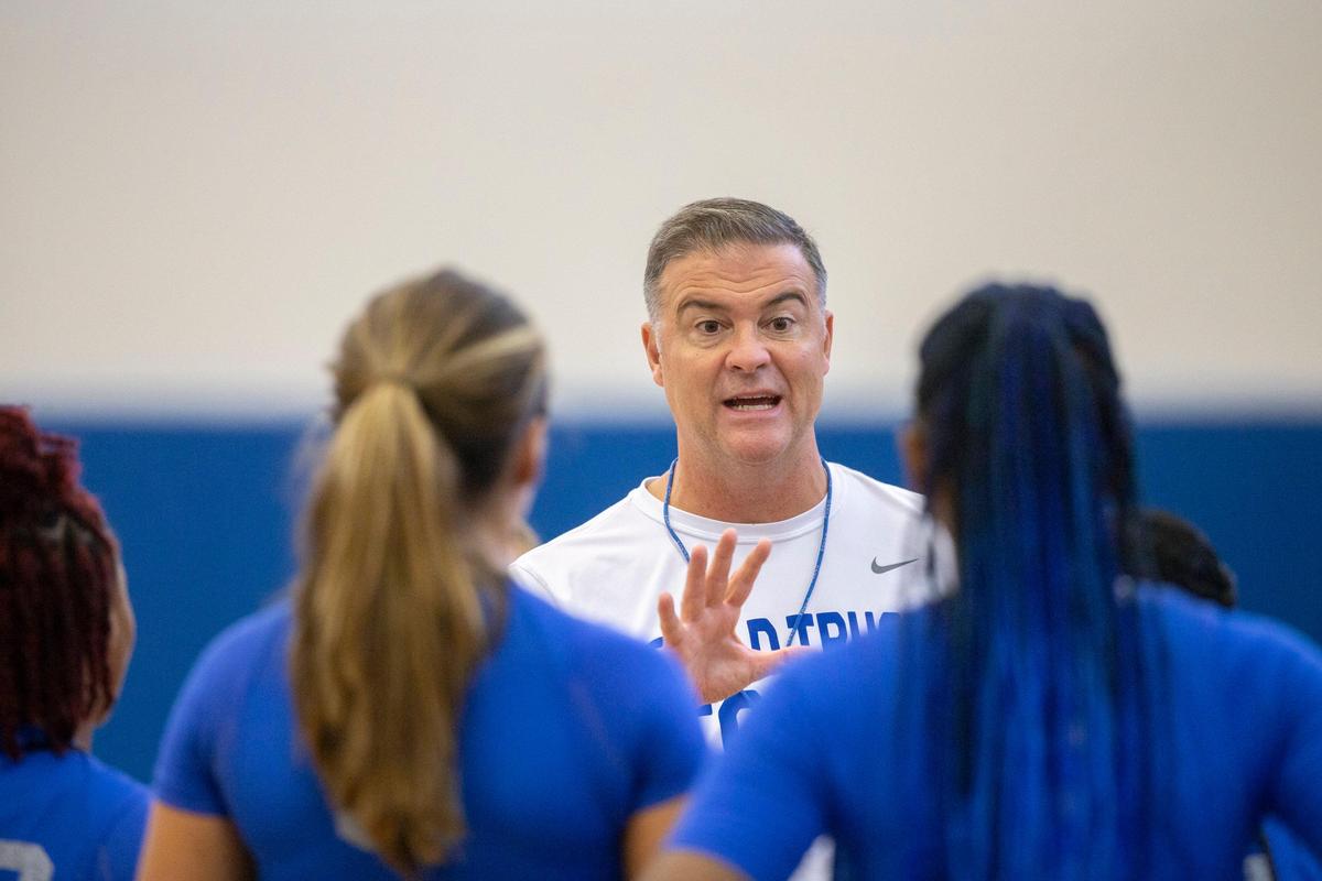 Kentucky head coach Matthew Mitchell addressed his team during a practice open to the media on Tuesday.