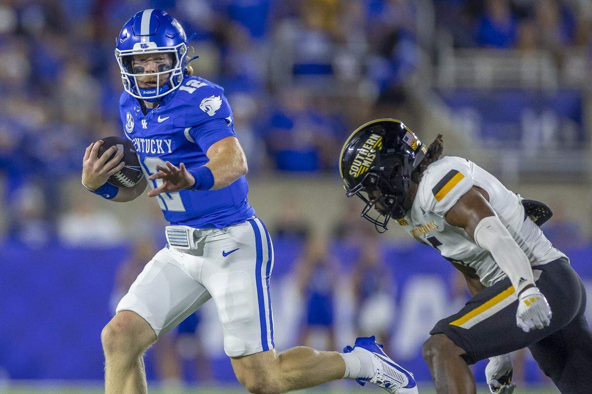 Brock Vandagriff carried five times for 35 yards and was not sacked in his first college start Saturday night.