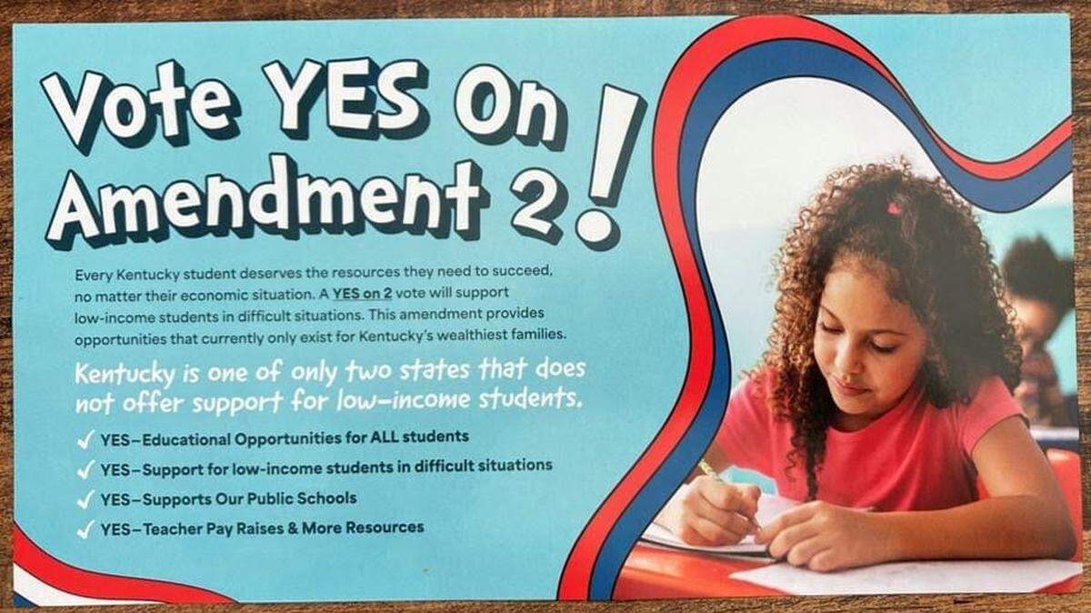 A mailer in support of Amendment 2 makes misleading claims about teacher pay.