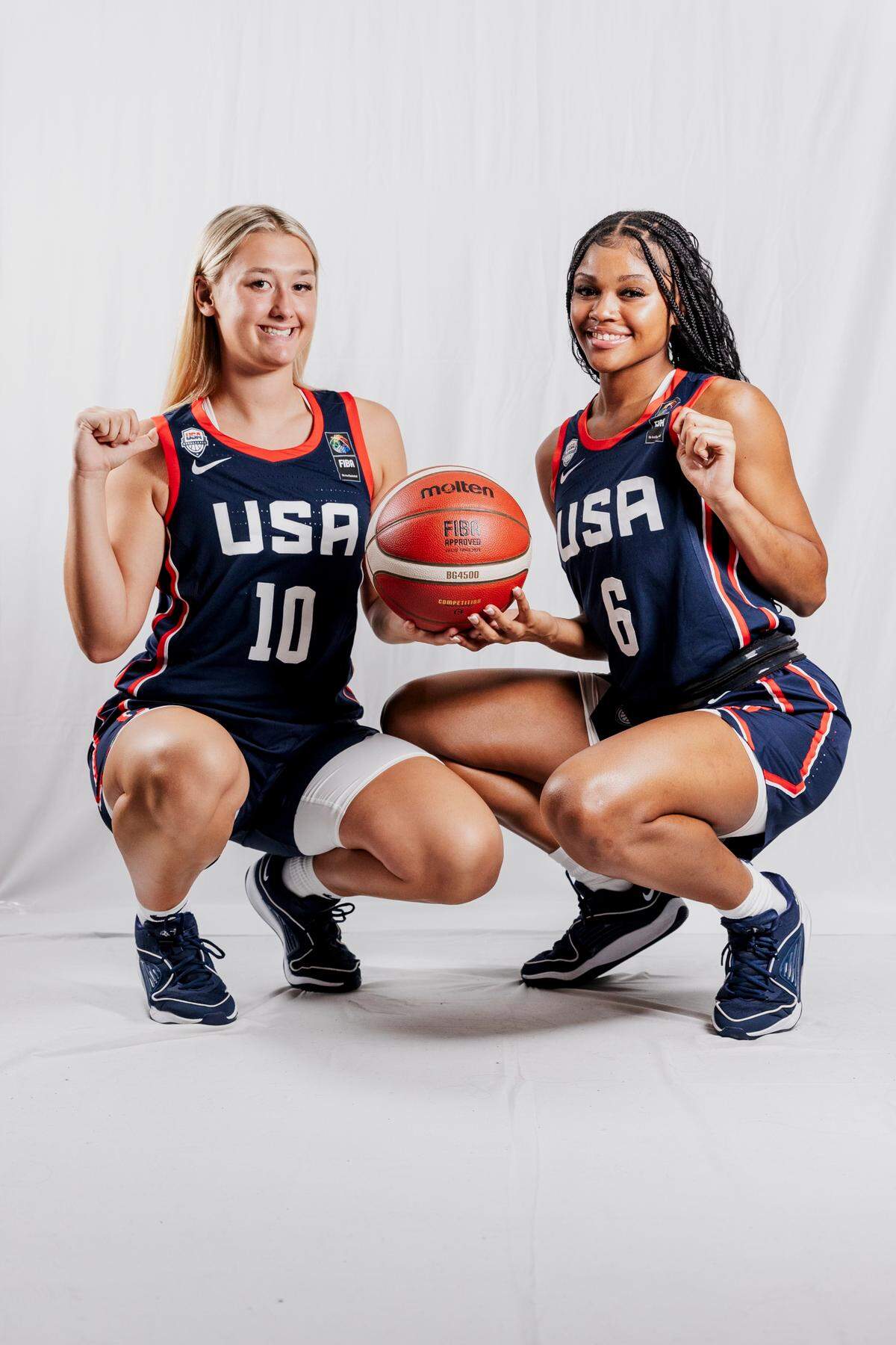 Kentucky high school stars Leah Macy, left, and ZaKiyah Johnson represented Team USA in last summer’s U18 Women’s AmeriCup tournament. Both were named McDonald’s All-Americans on Monday.