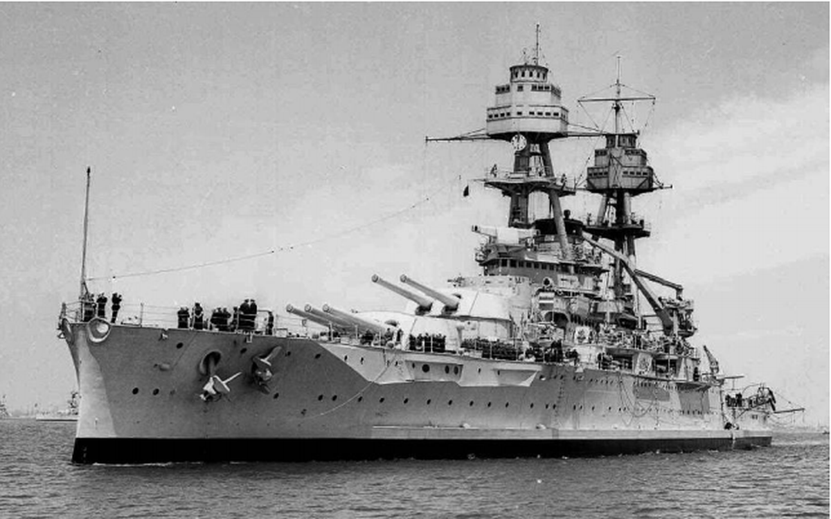 The battleship USS Oklahoma was hit by multiple torpedoes in the attack on Pearl Harbor on Dec. 7, 2021 and sank.