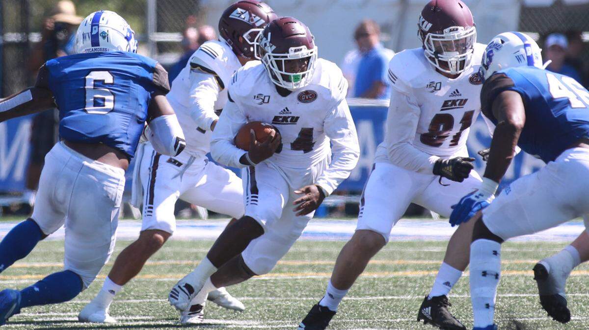 Junior Alonzo Booth is Eastern Kentucky’s leading returning rusher. He ran last season for 673 yards and scored a team-best 14 touchdowns.