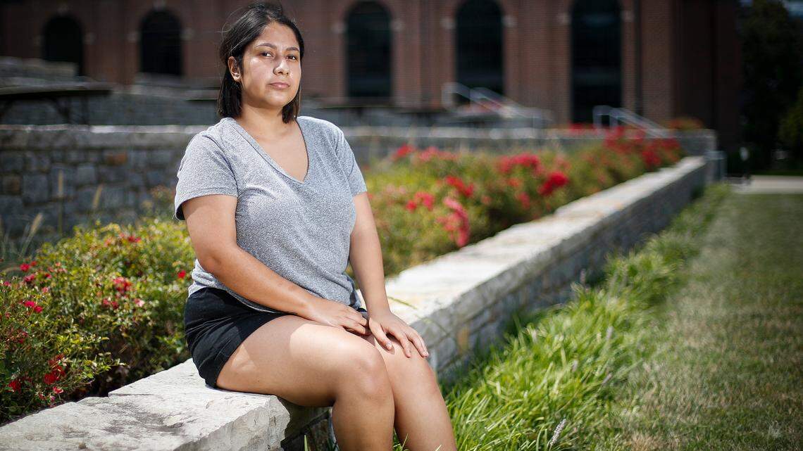 Edith Cruz, of Lexington, Ky., at the University of Kentucky Gatton Student Center in Lexington, Tuesday, Aug. 3, 2021. Cruz immigrated to the United States from Mexico as a child and says that growing up in the U.S. an undocumented child meant that calling the law enforcement was never a choice for fear of repercussions.