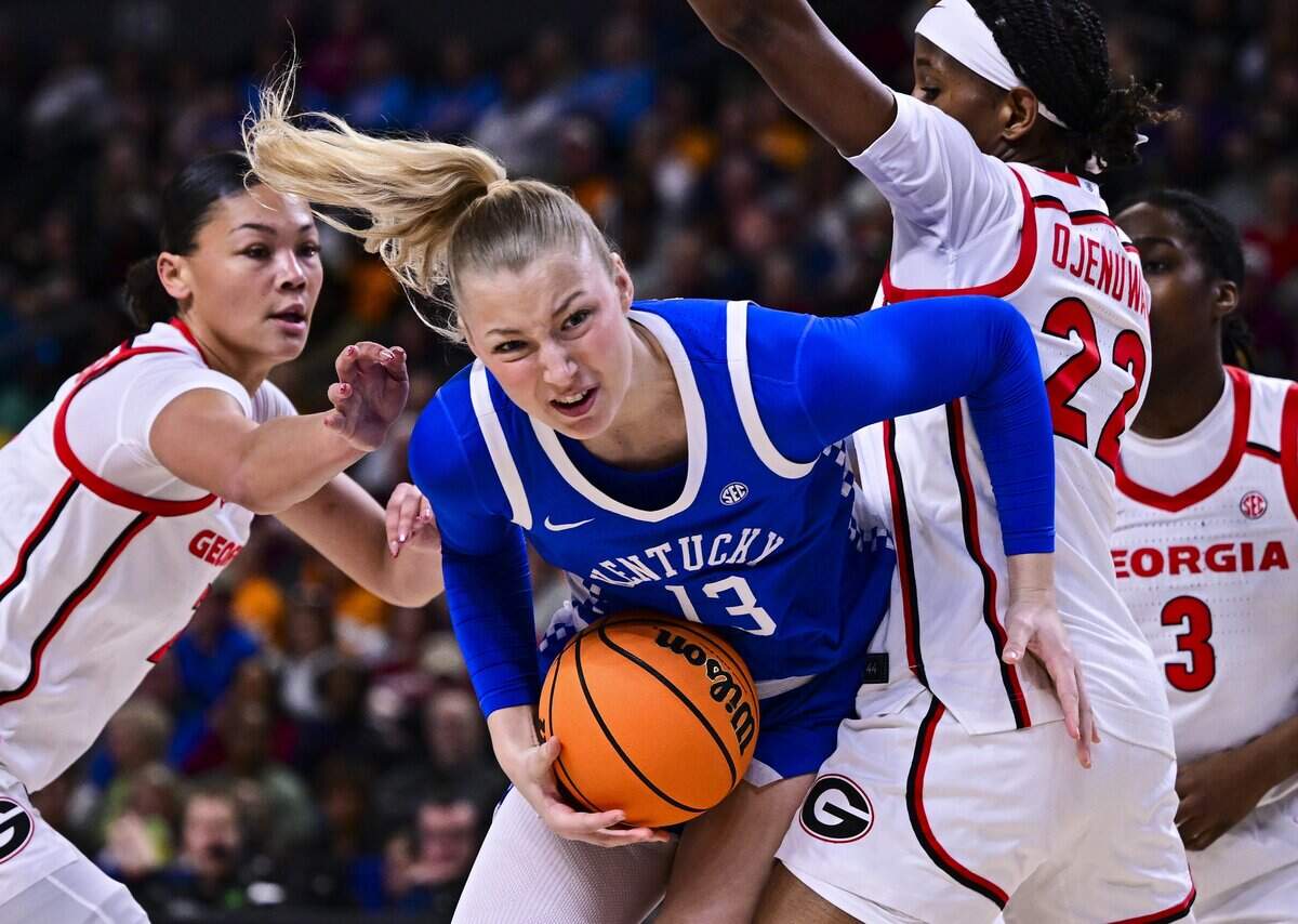 Kentucky women’s basketball senior Clara Strack (13) is one of the star UK athletes who could get an extra season of college eligibility if she wants it under the NCAA’s new “five years to play five seasons” eligibility standard.