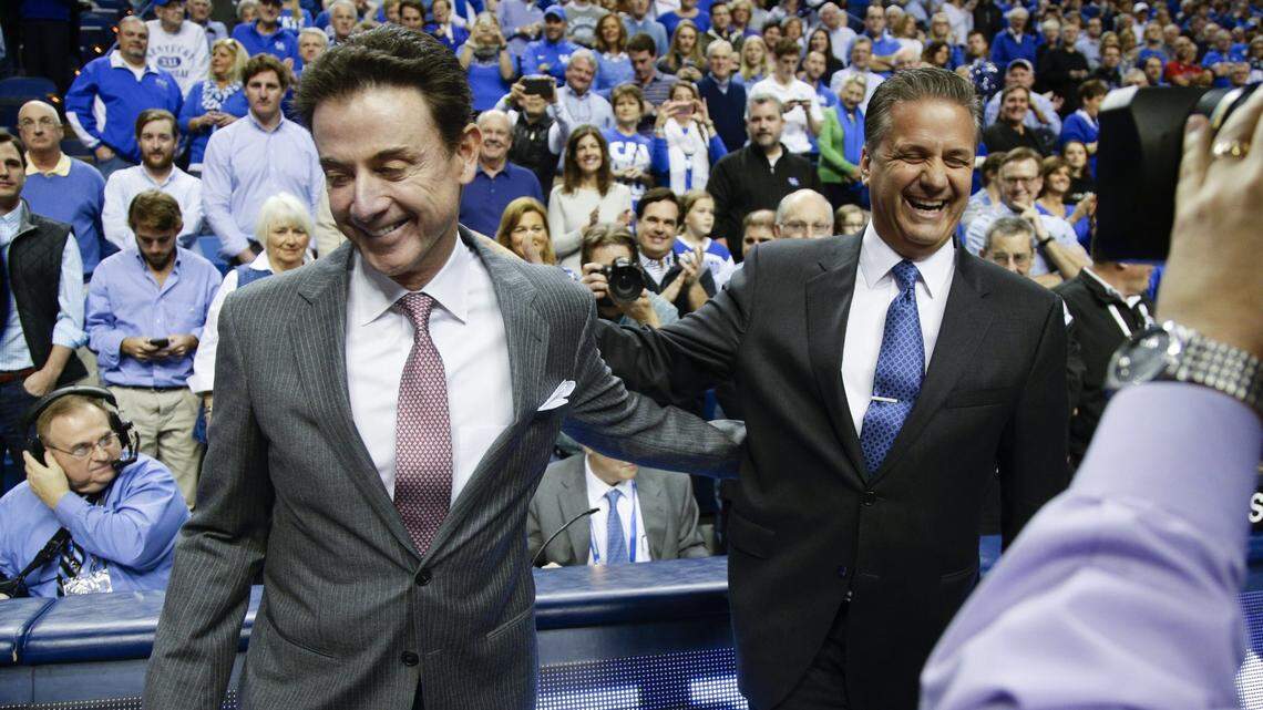 Rick Pitino asks Kentucky basketball fans to give John Calipari a standing ovation