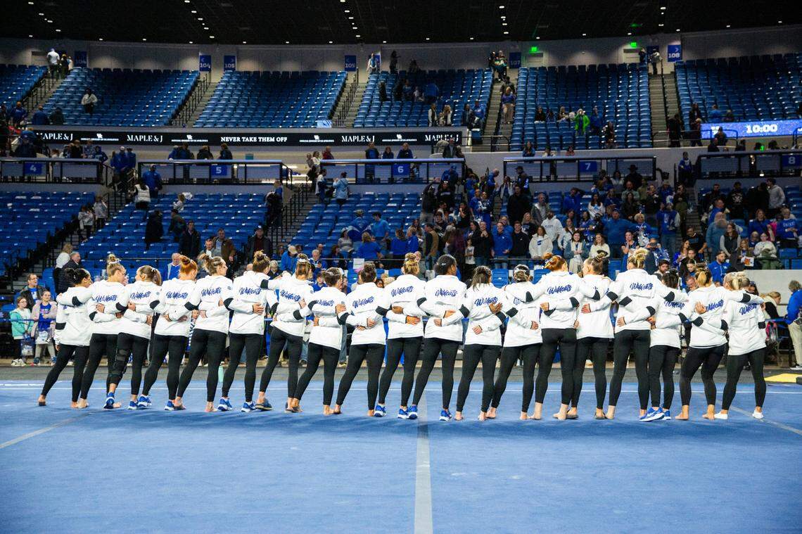 Kentucky’s gymnasts united after knocking off No. 3 Alabama on Friday night.