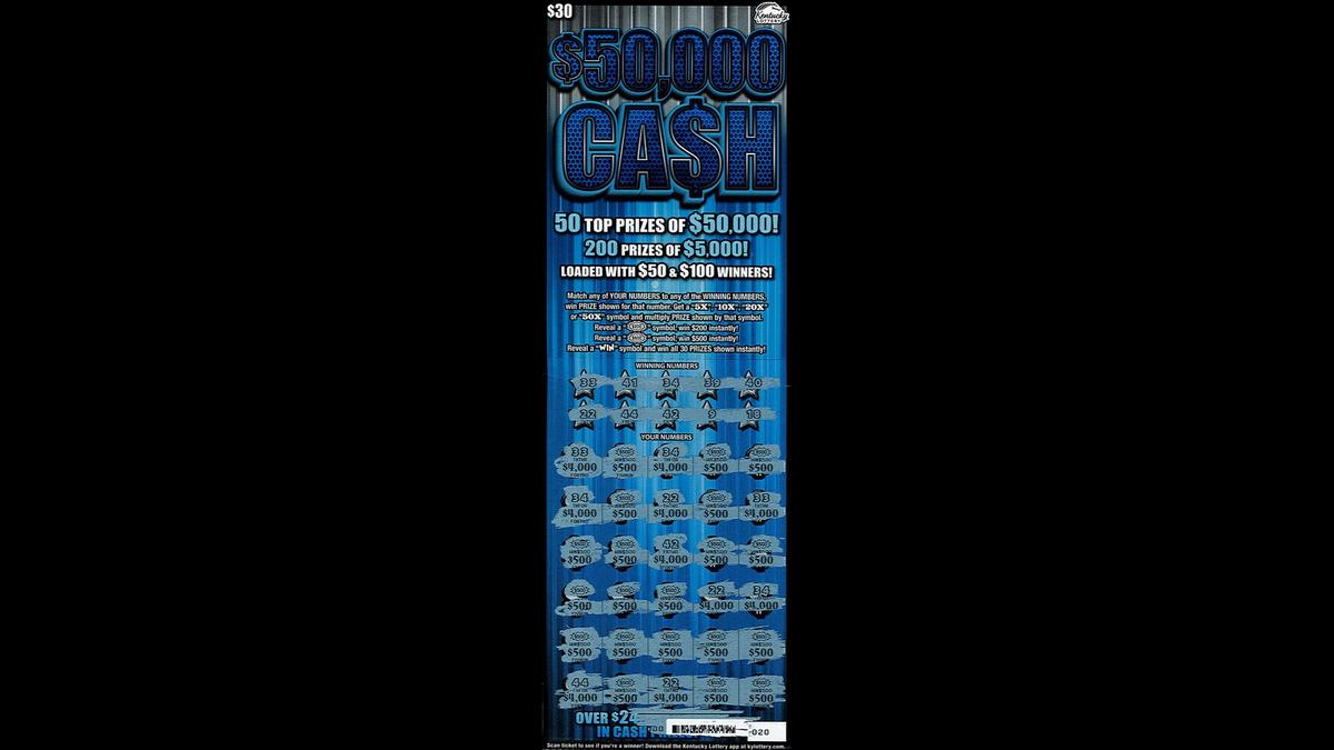 This scratch-off ticket won a Woodford County man $50,000 the week of Valentine’s Day, the Kentucky Lottery reports.