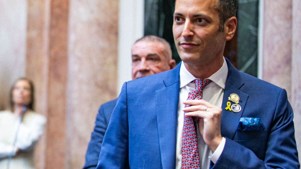 Louisville Democratic Rep. Daniel Grossberg on the first day of the 2025 legislative session in Frankfort.