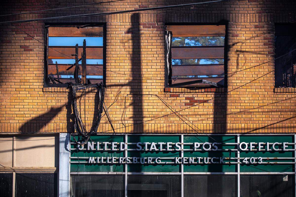 Several buildings were destroyed by a fire in downtown Millersburg, Ky.