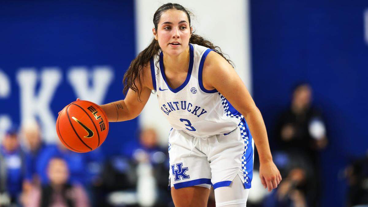 Kentucky point guard Georgia Amoore played all 45 minutes of Saturday night’s win over Louisville, the Wildcats’ first over the Cards since 2015 and ending a streak of seven straight losses to their instate rivals.