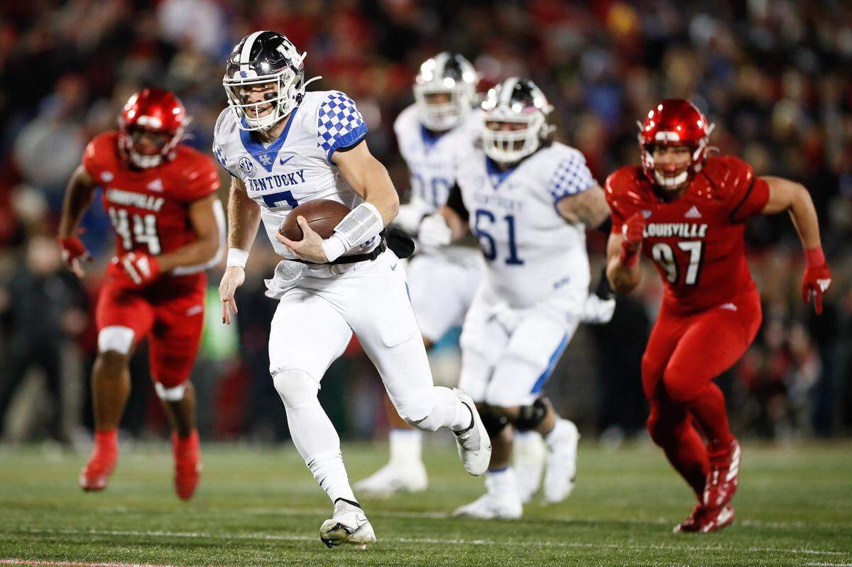 Will Levis ran for three touchdowns in the first half of Kentucky’s game at Louisville last season.