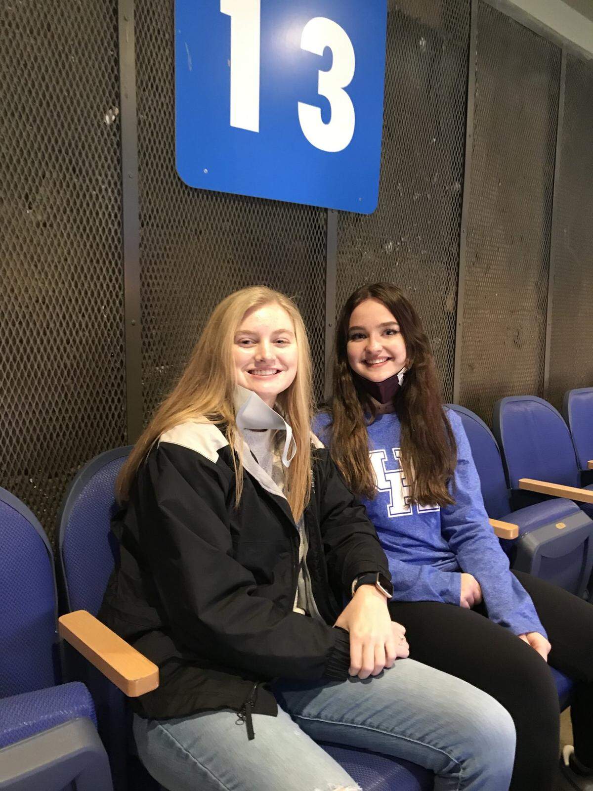 Anna Eshenbaugh and Avery Fulmore, high school students from Louisville, attended Kentucky’s season opener against Morehead State on Wednesday night.