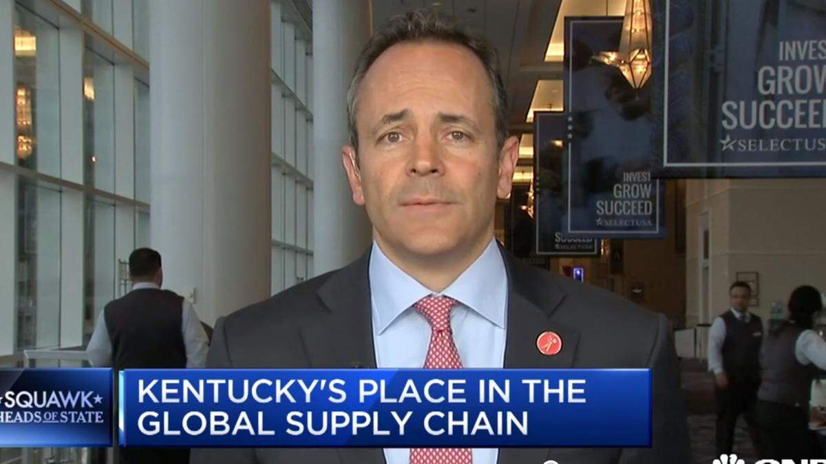 Gov. Matt Bevin, on CNBC's "Squawk Box," called the 25 percent European tariff on Kentucky bourbon that will take effect on Friday "a money grab" but dismissed its potential to hurt one of the state's signature industries.