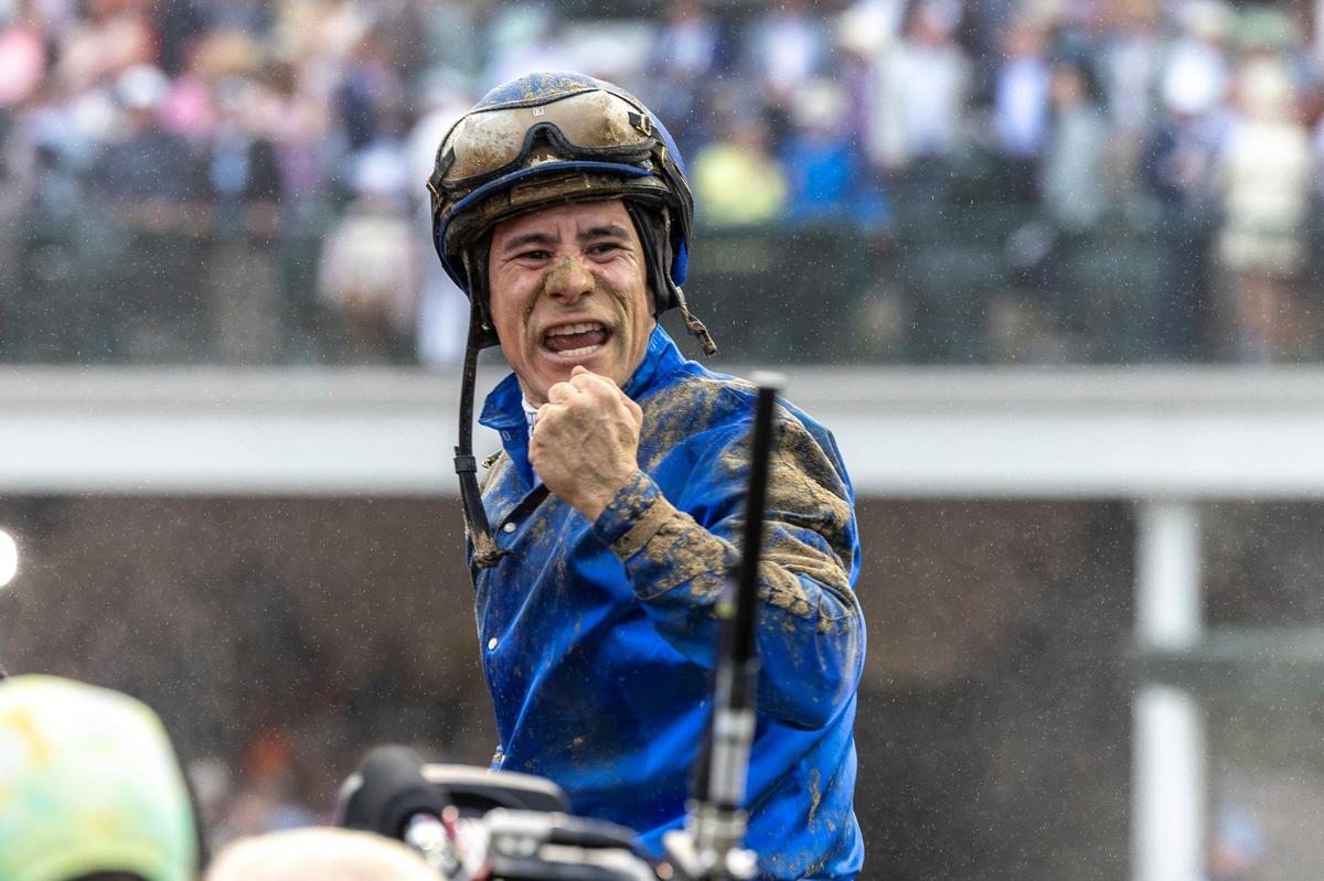 Jockey Junior Alvarado has been aboard Sovereignty for all three of the horse’s career victories. Alvarado will ride Sovereignty in Saturday’s Belmont Stakes.