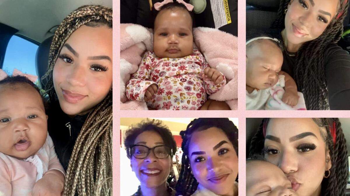 Photo compilation from a post made by Kentucky Court of Appeals Judge Pamela Goodwine on the passing of her granddaughter Journee Padgett and great-granddaughter Alanee Grace.