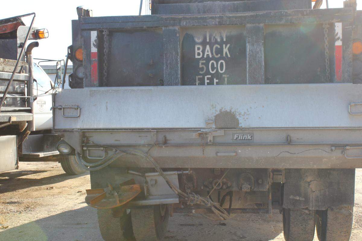 The Meade County public works dump truck that hit and killed Pius “Gene” Hobbs while he was working.