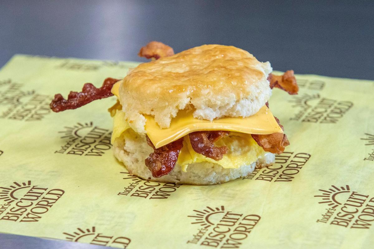 The Mary B, a biscuit with bacon, egg and cheese at Tudor’s Biscuit World. The “fast-food breakfast joint” at 757 E. New Circle Rd. is expected to open in early October.