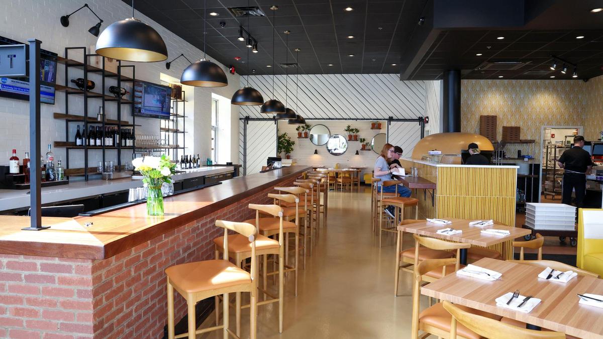 The dining room of Crust, which closed in 2020 during the COVID pandemic but is now open again in a new location in the Beaumont neighborhood of Lexington.