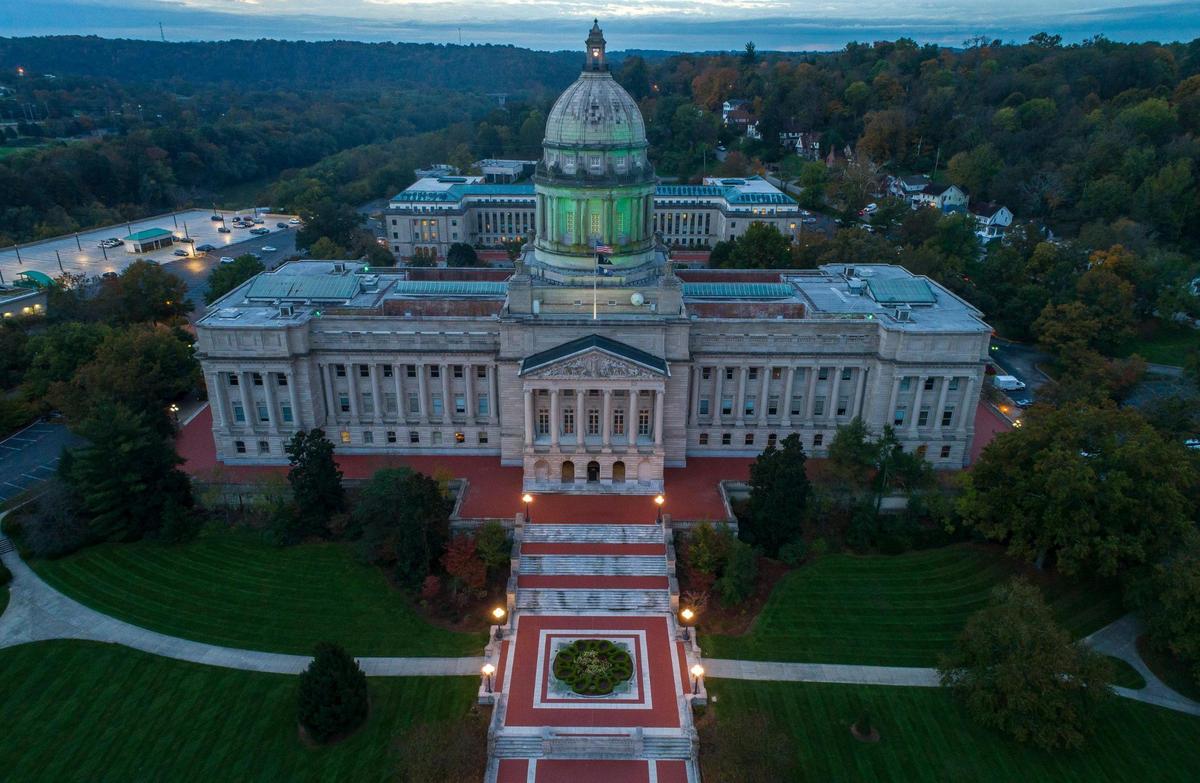 Renovations and repairs are being undertaken at the Kentucky state Capitol in Frankfort, Ky. Thursday, Oct. 28, 2021