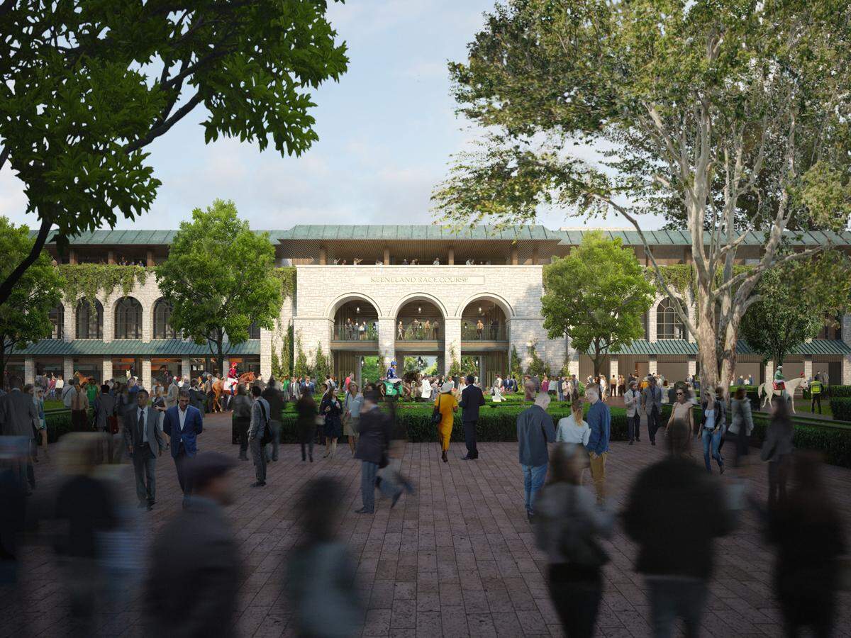 A rendering of the new Keeneland Paddock area from inside. The track is planning a $93 million renovation, its largest capital project since the track opened in 1936.