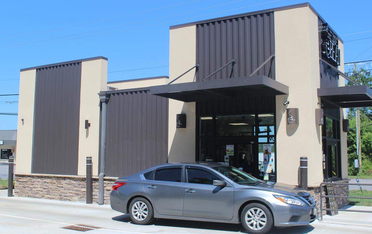 The Human Bean features a drive-through window for quick pick-up along as well as a walk-up ordering window.