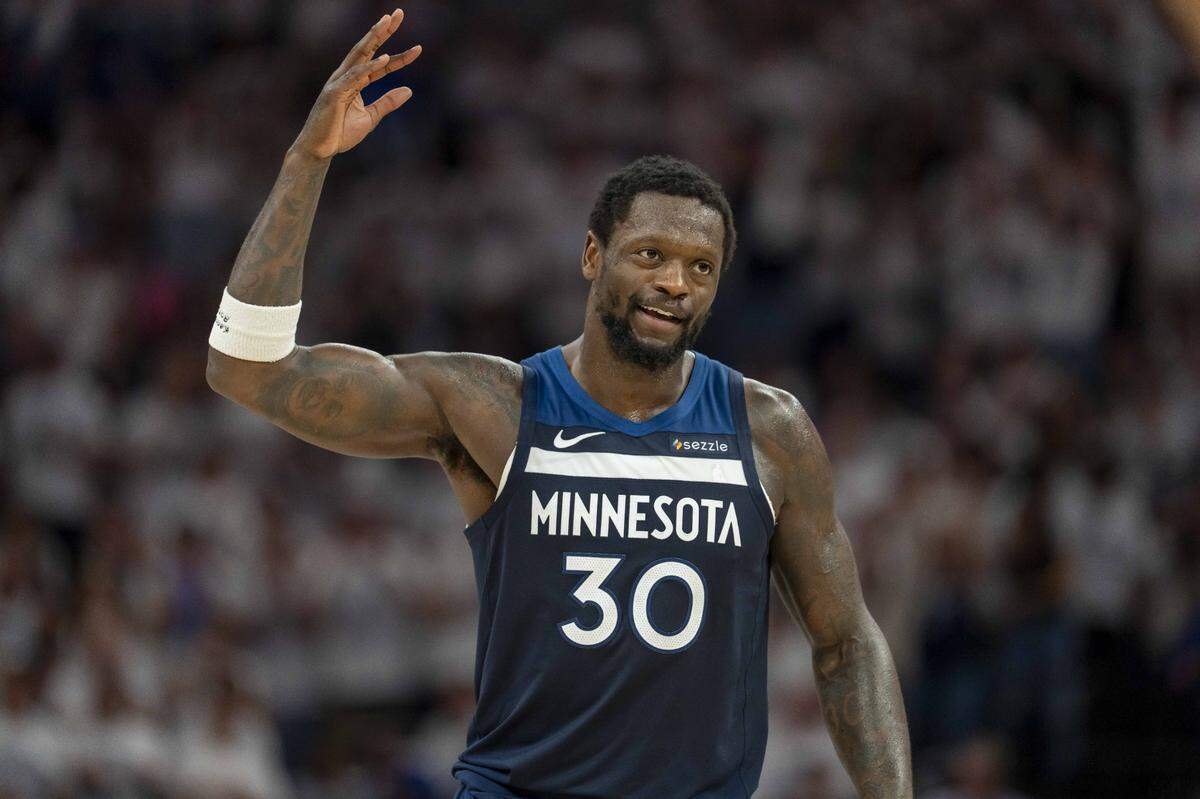 Minnesota forward Julius Randle has improved on his scoring average in the playoffs (23.9) compared to the regular season (18.7).