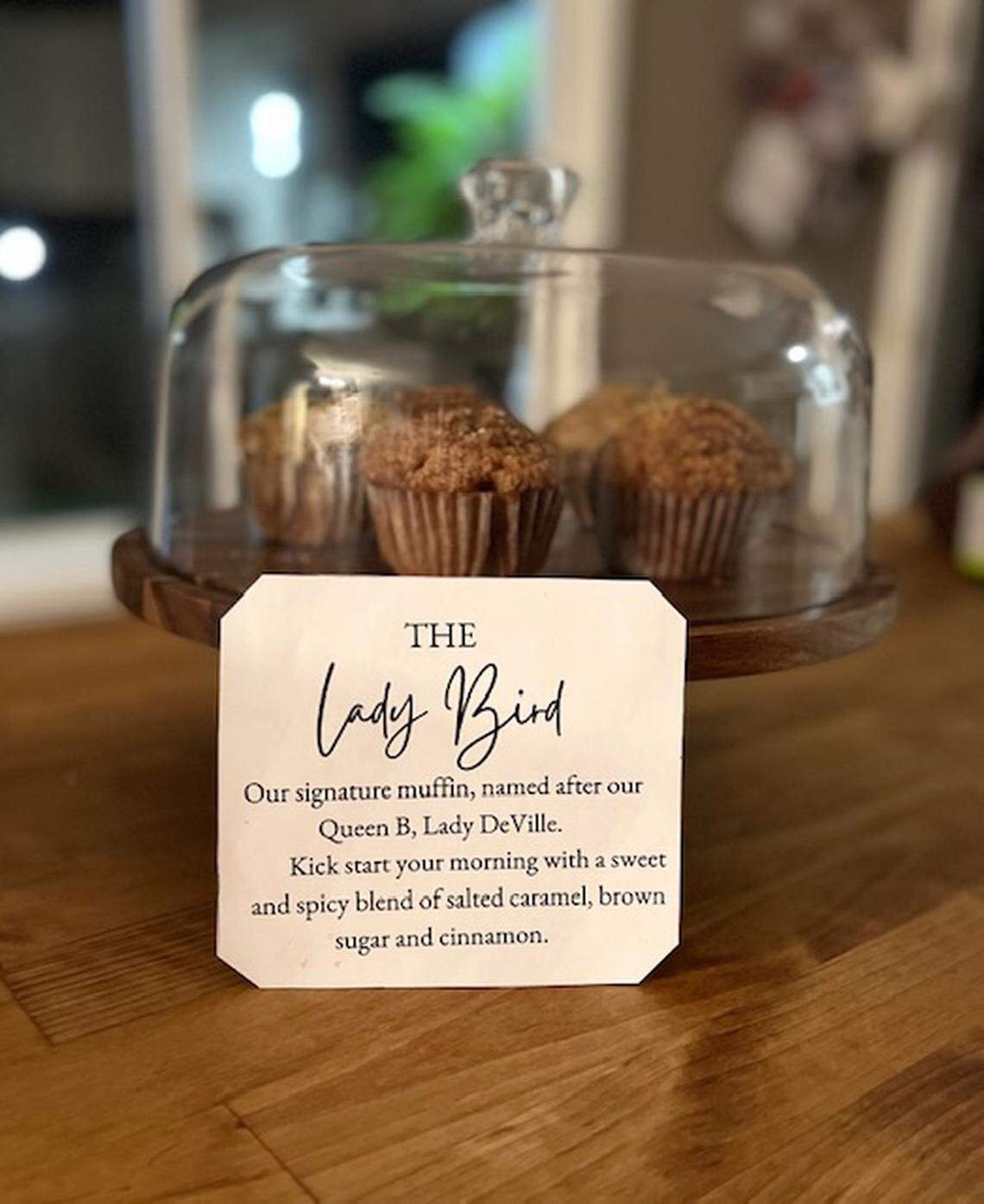 The Lady Bird muffin is one of the three homemade muffins named for Nicura Ranch horses.