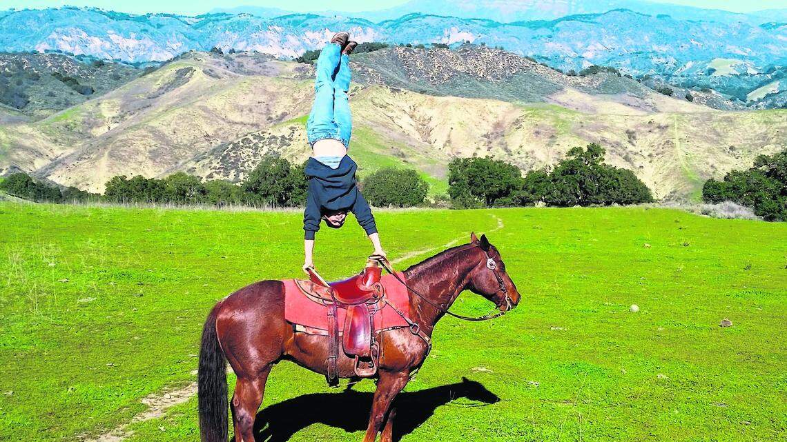 Former University of Kentucky gymnast Jenny Hansen says she went "back to my roots" for some horseback riding with her cousins on New Year's Day. (Photo submitted)