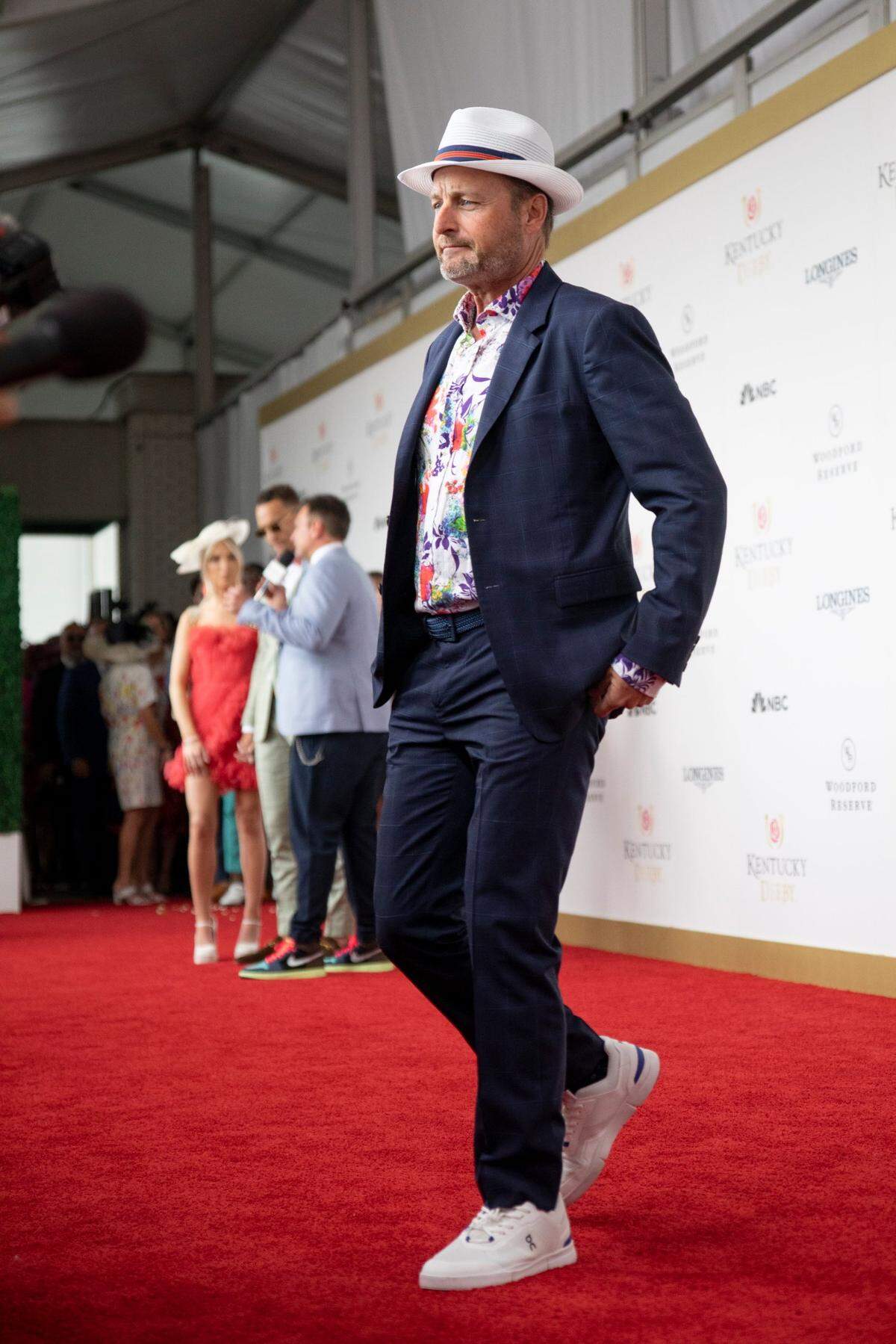 Former TV Host Chris Harrison takes to the red carpet at Churchill Downs before the start of 149th Kentucky Derby in Louisville, Kentucky on Saturday, May 6, 2023.