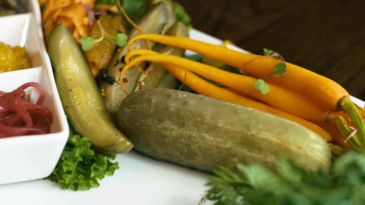 A pickled plate appetizer offered at West Main Crafting Co downtown on Main Street, February 20, 2020.