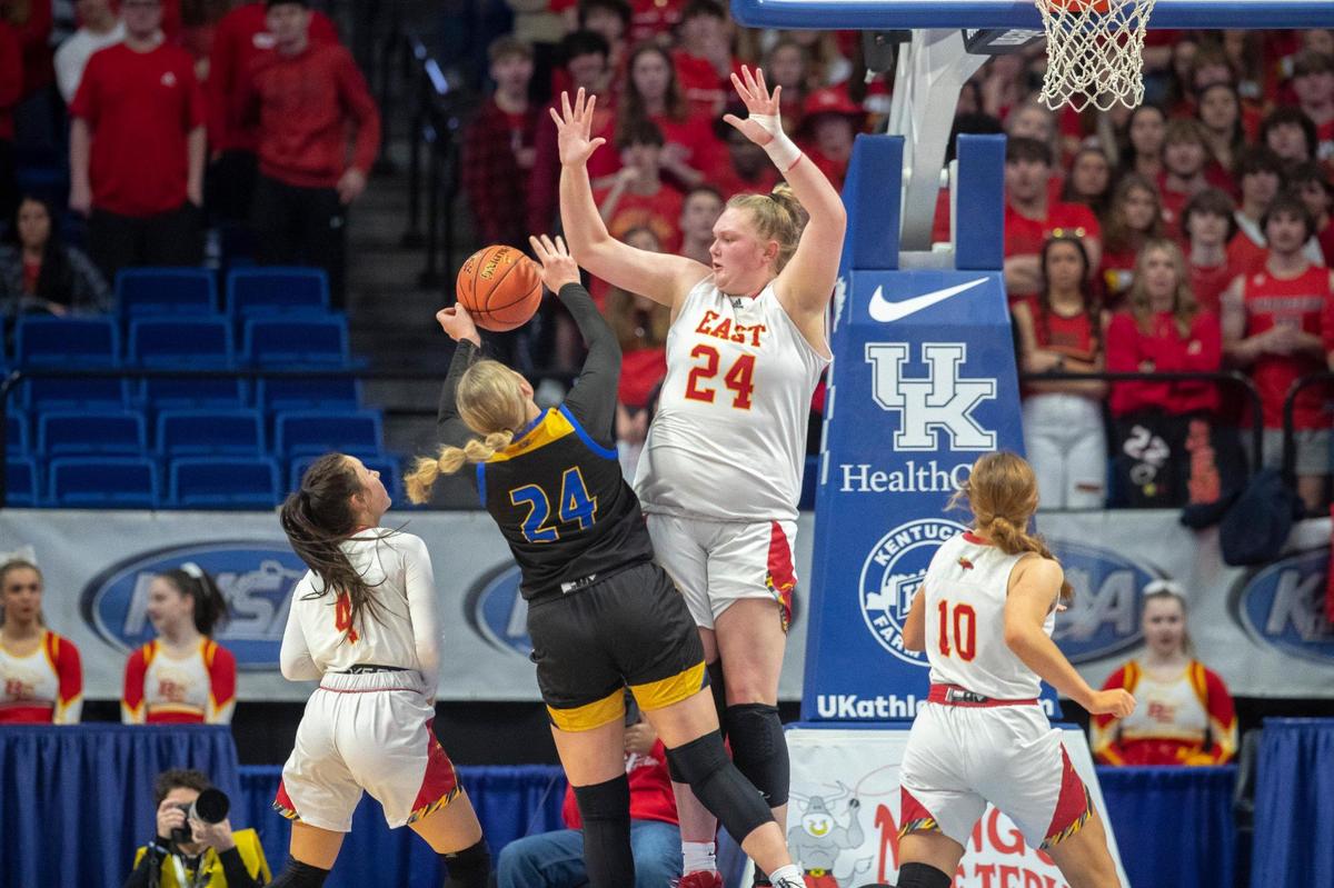 Bullitt East’s Gracie Merkle (24) blocked four shots on Wednesday.