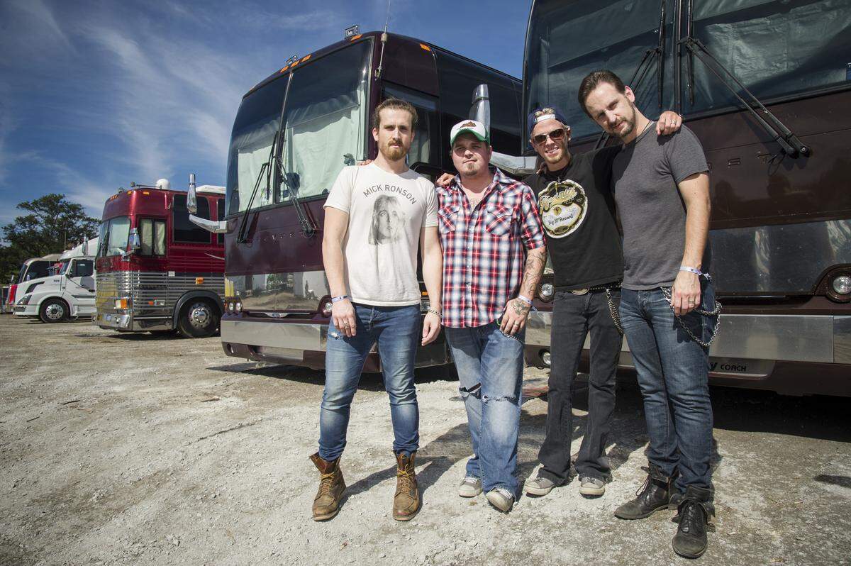 Chris Robertson, Ben Wells, Jon Lawhon, and John Fred Young are Black Stone Cherry.