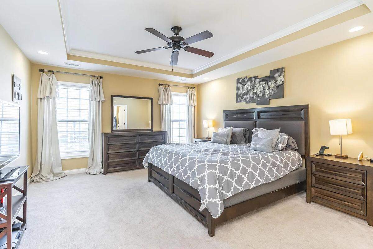A view of a bedroom at 3265 Polo Boulevard, Lexington KY, 40509. Photos of the home shared with seller’s permission. 