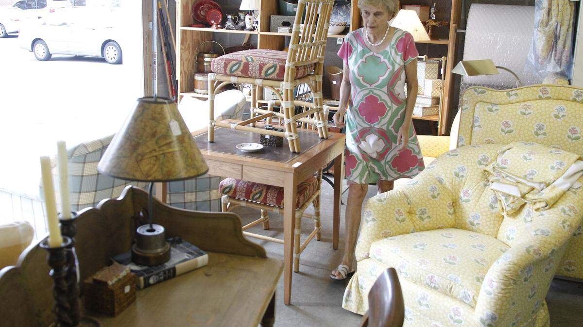 Ann Greeley walked through the back area of her gallery filled with items from the Henryk de Kwiatkowski Trust, which is selling about 225 lots from Calumet Farm. The family owned the farm until this spring.