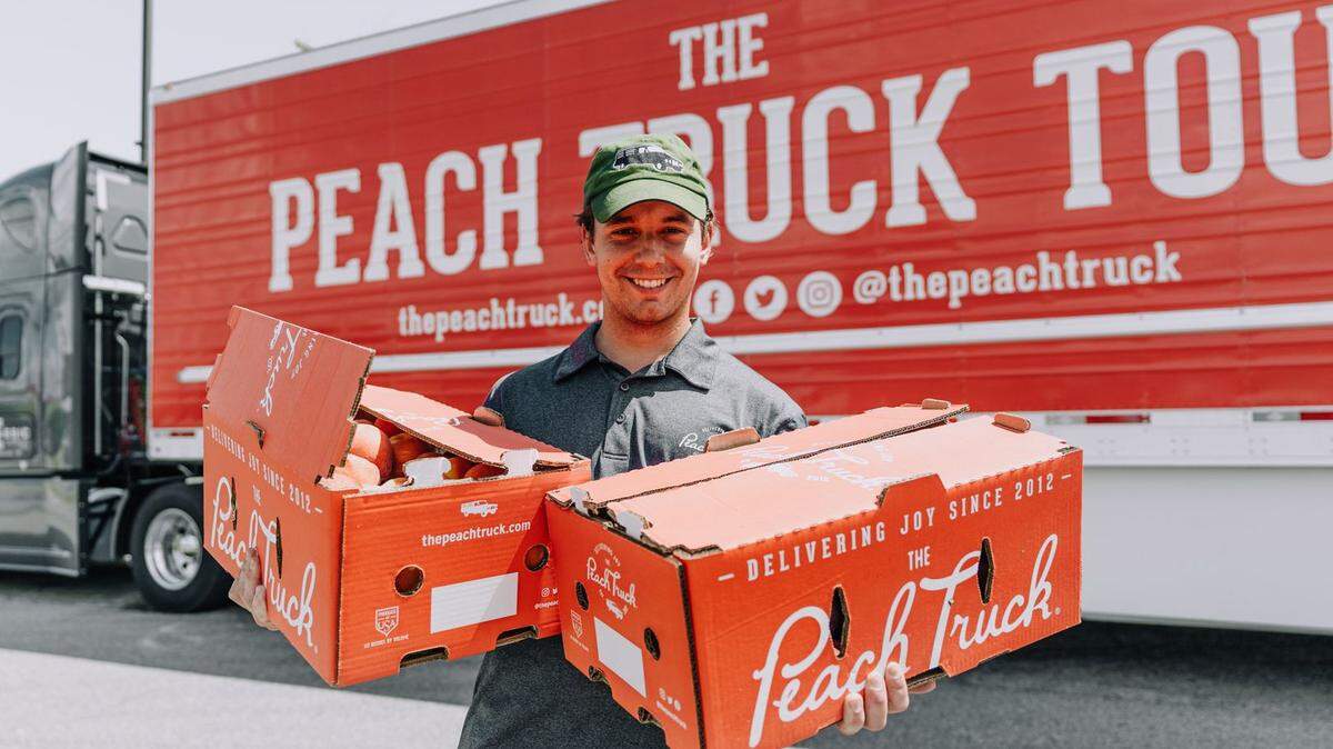 The Peach Truck will be in Lexington starting May 31. But new to the market competing with The Peach Truck is Kroger Sweet Georgia Peaches.