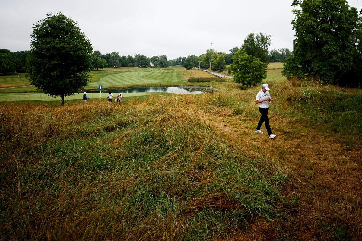 Seung-Yul Noh walks to the No. 5 tee box during the second round of the PGA Barbasol Championship last year. This year’s tournament will take place July 13-16.