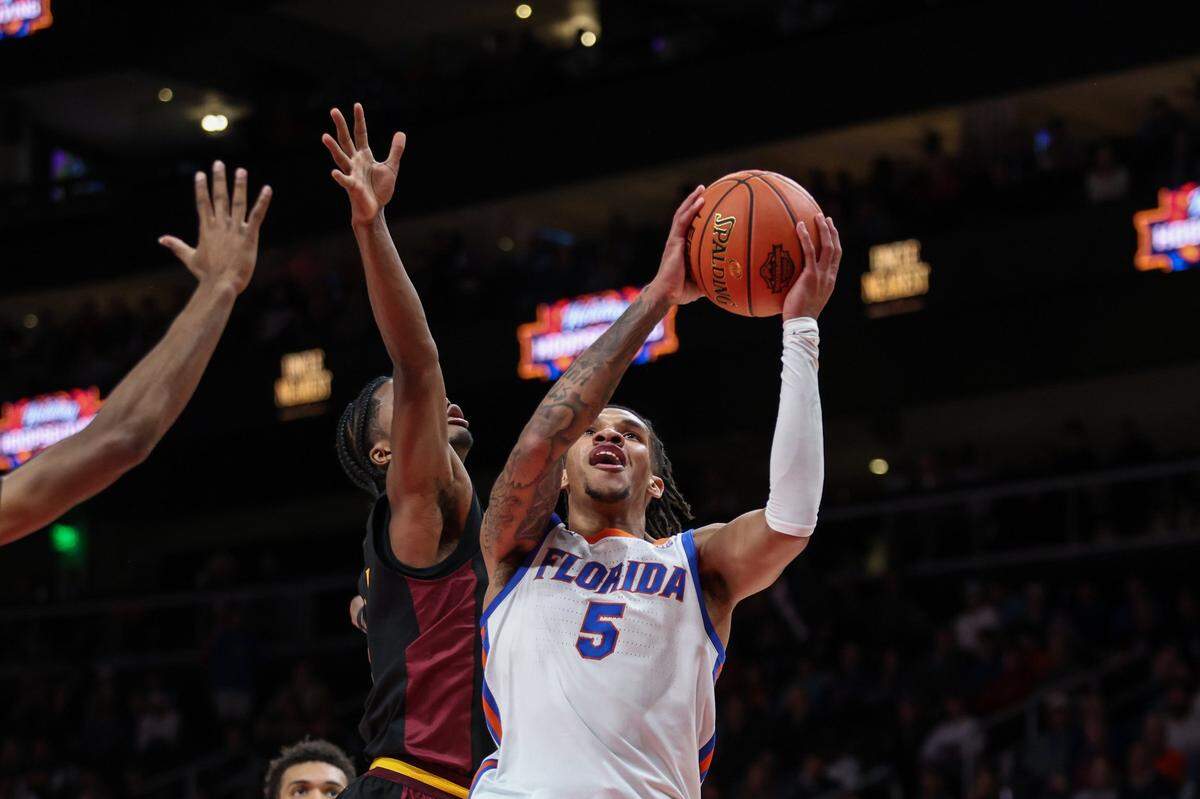 Florida’s Will Richard (5) enters the Kentucky game having made a combined 25 of 33 shots (75.8%) in the Gators’ prior three games.
