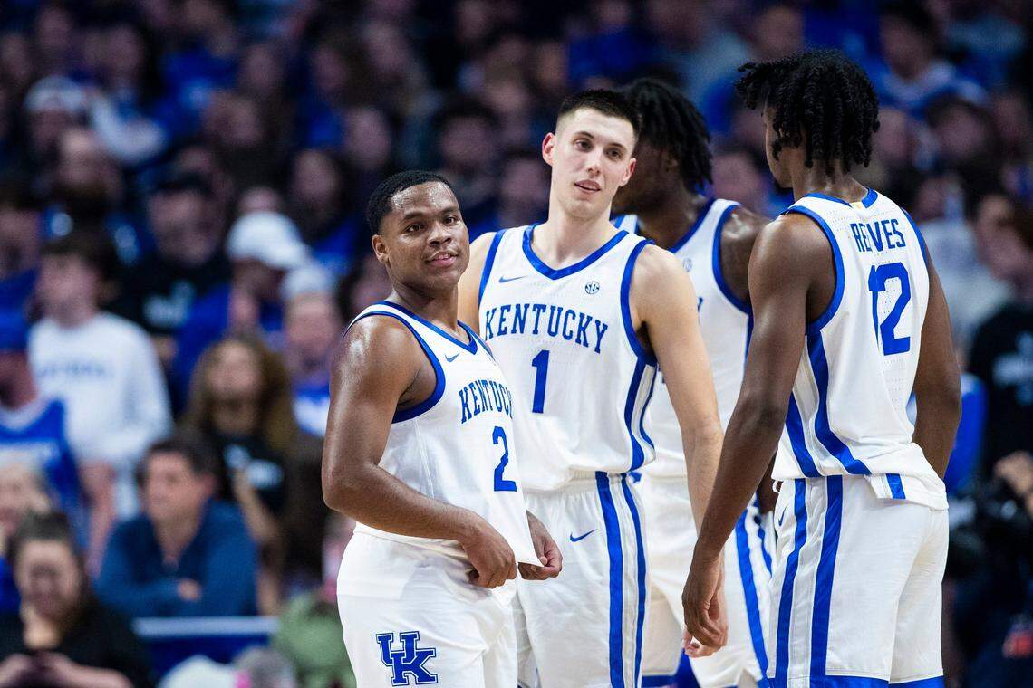 Kentucky has “four really good guards” that will likely be part of an eight-man rotation that John Calipari prefers. That includes Sahvir Wheeler (2), CJ Fredrick (1) and Antonio Reeves (12).