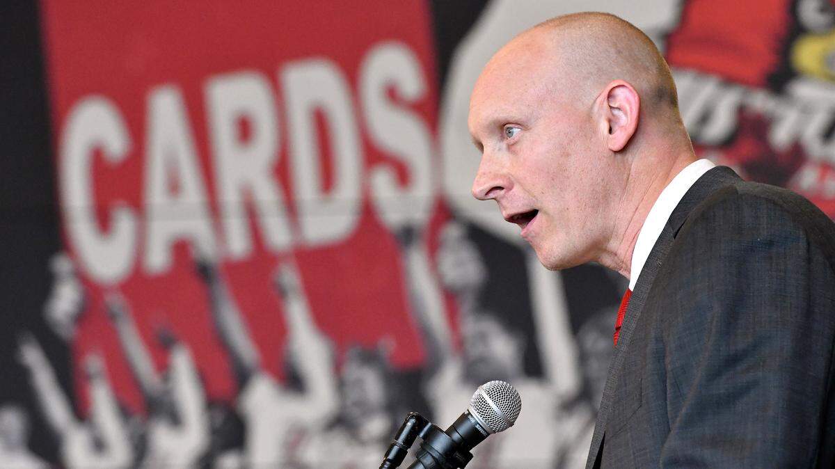 Chris Mack addressed the media after he was introduced as Louisville’s new head basketball coach in March. His first season with the Cardinals is filled with challenges.
