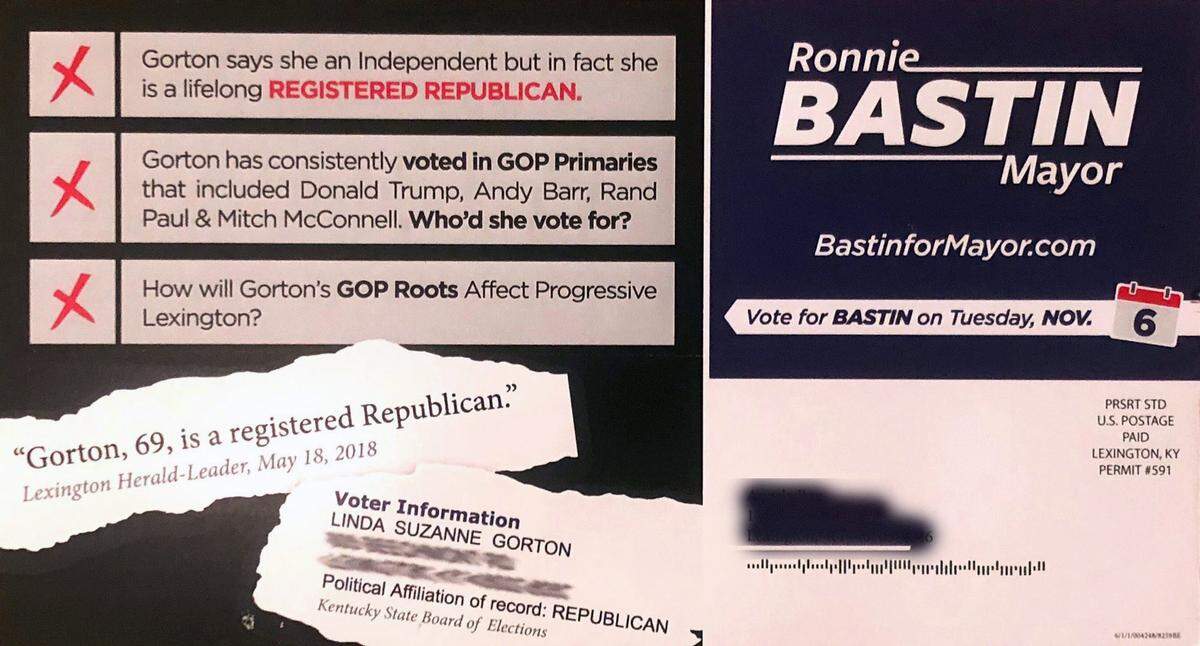 A mailer sent to Fayette County homes this week said Ronnie Bastin was the “only Democrat” in the race for Lexington mayor.