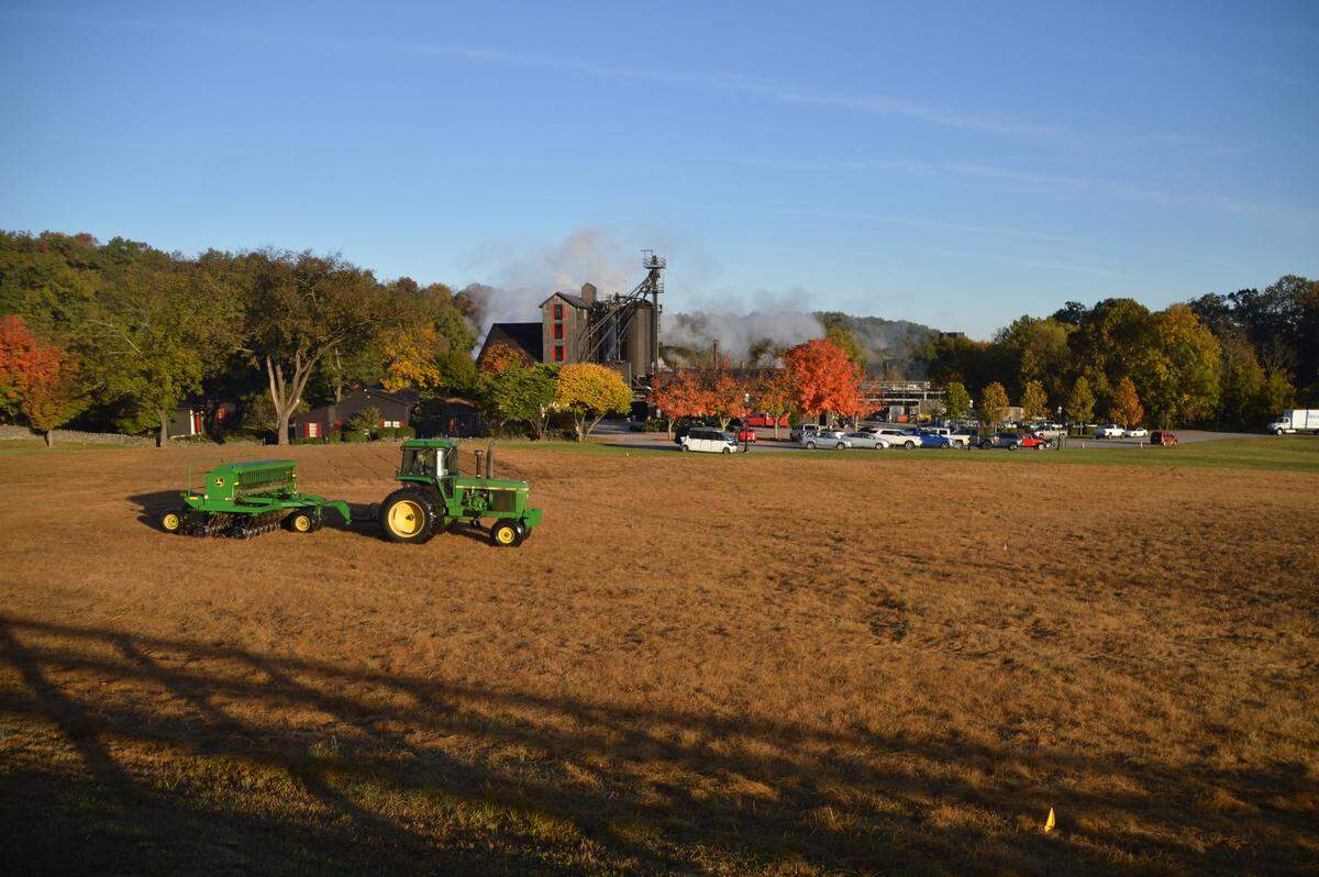 Planting wheat in October 2020 at Maker’s Mark, next to the still house, for a spring/summer harvest in 2021.