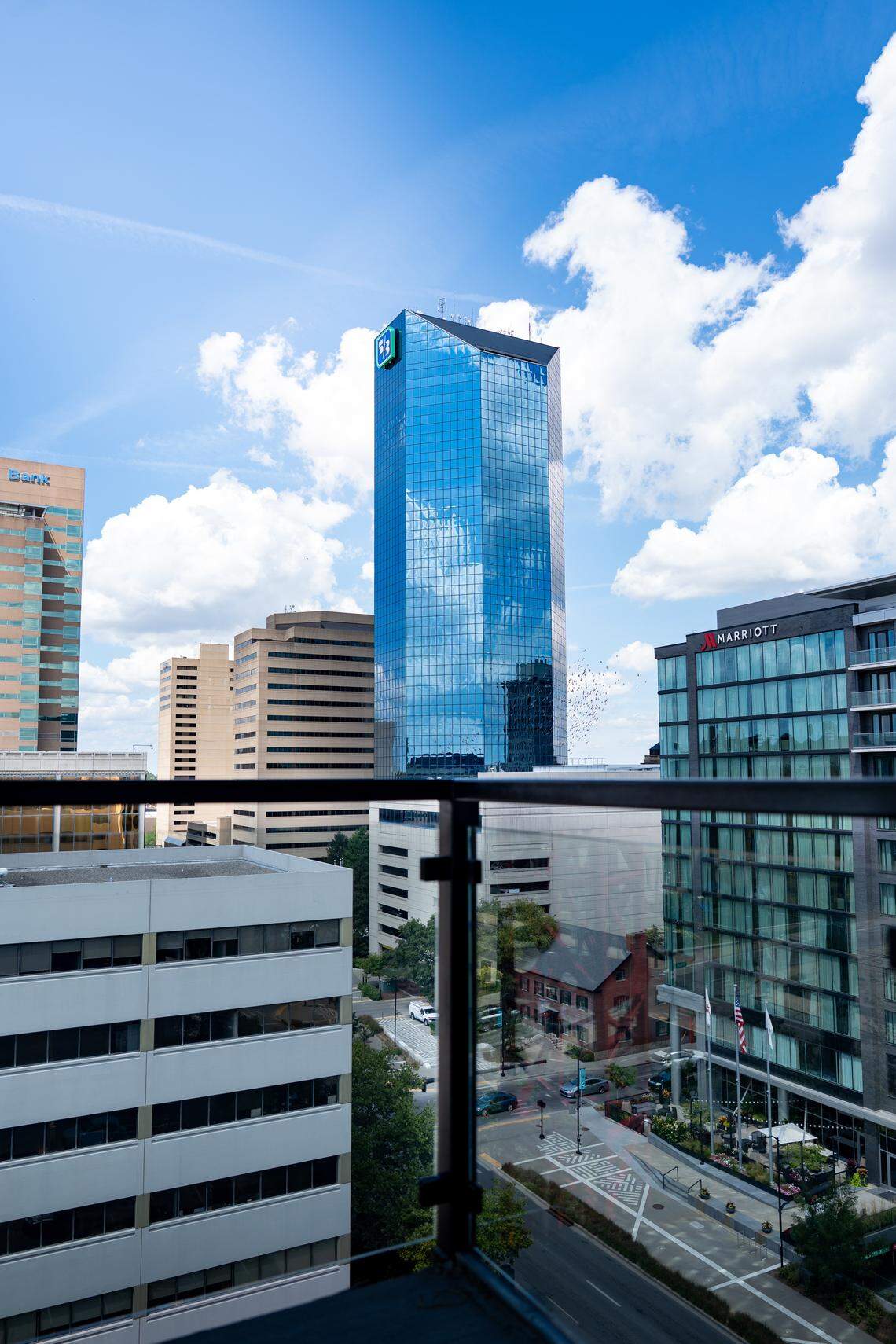 The V, the public restaurant at The Vine, a new downtown Lexington development has two outdoor dining areas overlooking downtown Lexington that can seat 48, photographed Friday, Sept. 5, 2025.